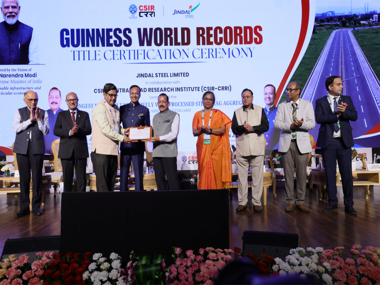 Jindal Steel Builds World’s Longest Steel Slag Road, Sets Guinness World Record