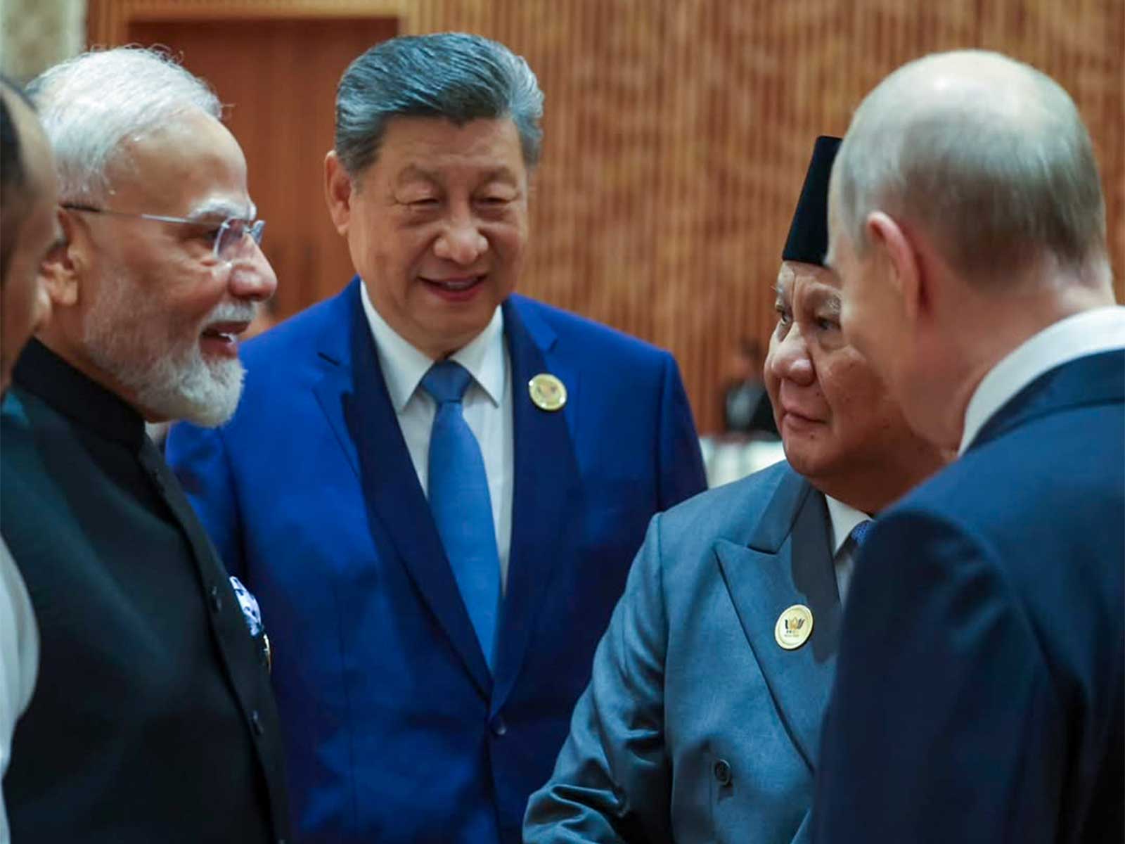 Prime Minister Narendra Modi with Chinese President Xi Jinping and Russian President Vladimir Putin at the BRICS Summit, in New Delhi on Saturday. President of Indonesia Prabowo Subianto also present (Photo/PM Instagram)