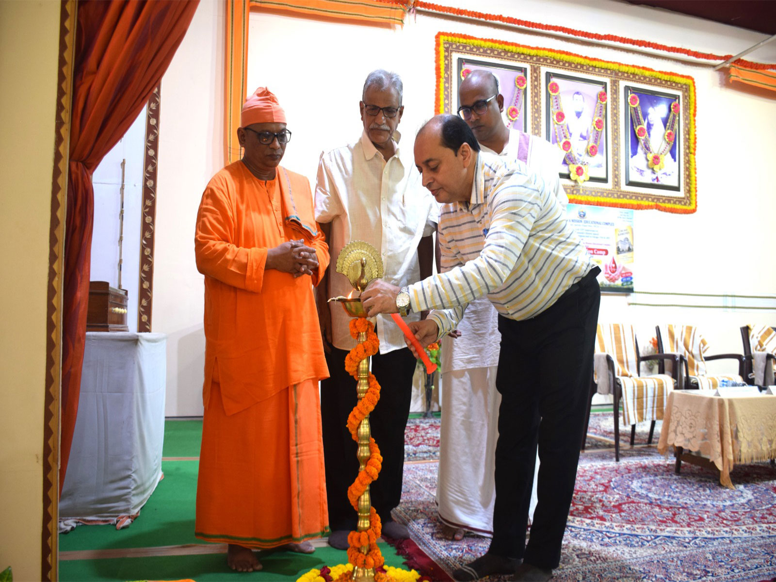 The programme assumed special significance as September 11 also marks the foundation day of the Ramakrishna Mission institution at Viveknagar. (Photo/ ANI)