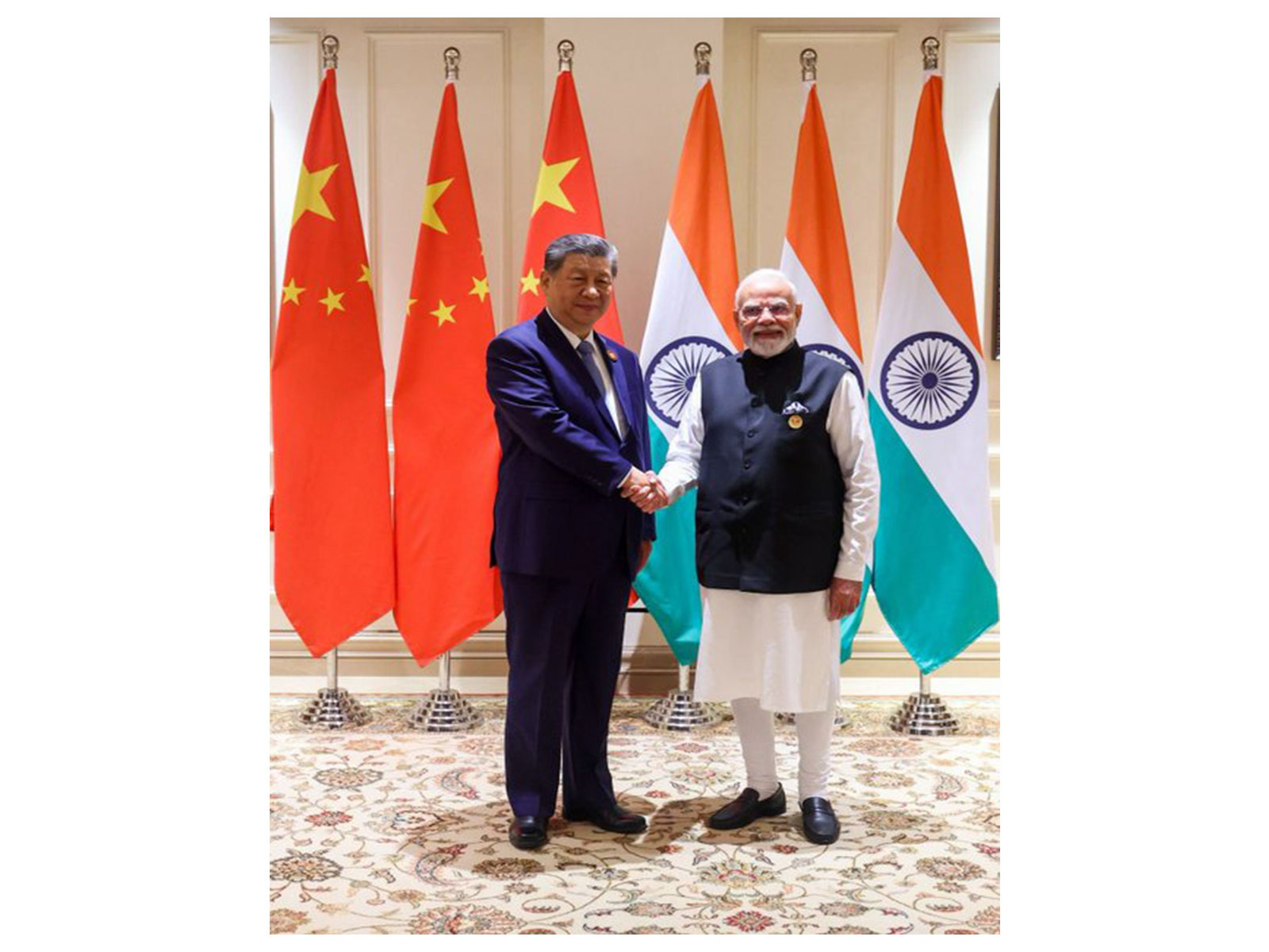Prime Minister Narendra Modi and Chinese President Xi Jinping during their meeting on the sidelines of the 18th BRICS Summit in New Delhi. (Photo: X/@narendramodi)