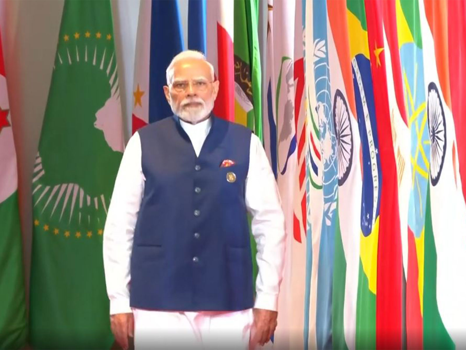 Prime Minister Narendra Modi arrived at Bharat Mandapam for second day of BRICS Summit (Photo/ANI/DD)
