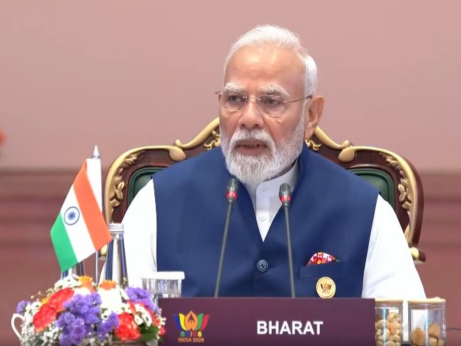  Prime Minister Narendra Modi attending open session on 2nd day of BRICS Summit (Photo/ANI/DD)