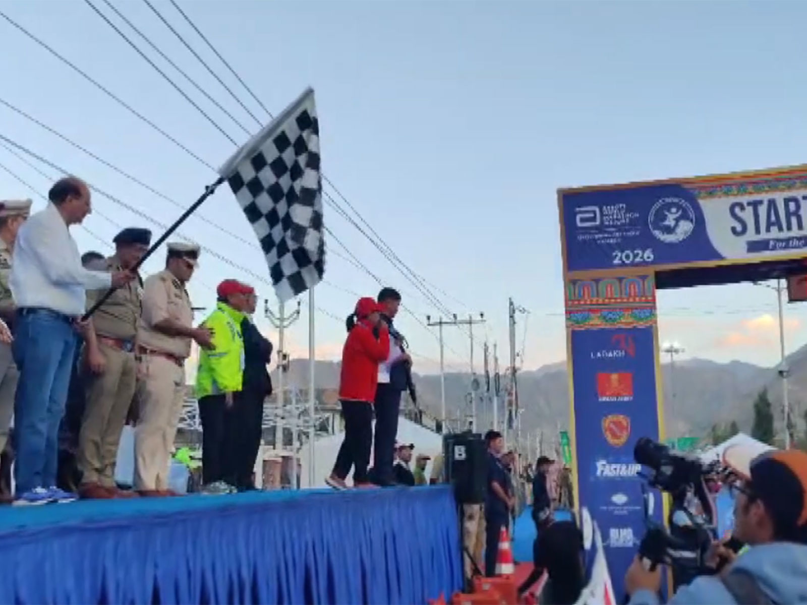LG Vinai Kumar Saxena flagged off the Ladakh Marathon 2026 (Photo: ANI)