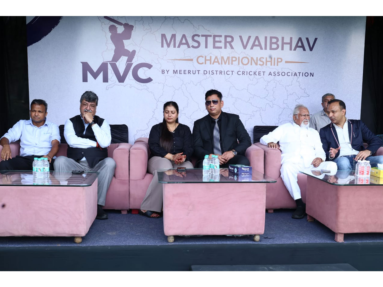 Officials of the Master Vaibhav T20 Championship 2026 on the opening day of tournament in Meerut. (Photo: MVC)