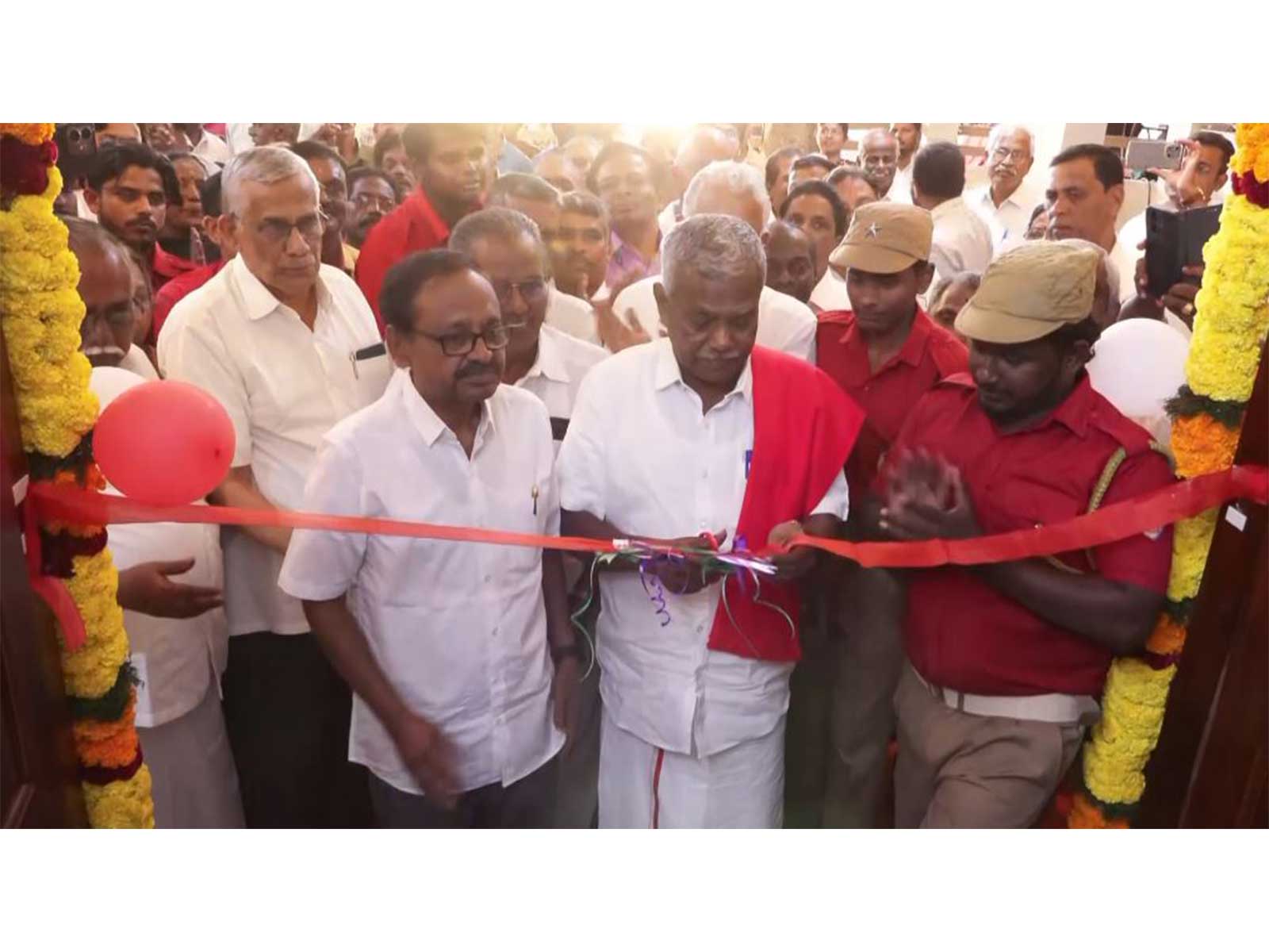 CPI(M) State Secretary P Shanmugam inaugurates party’s new building in Coimbatore (Photo/ANI)