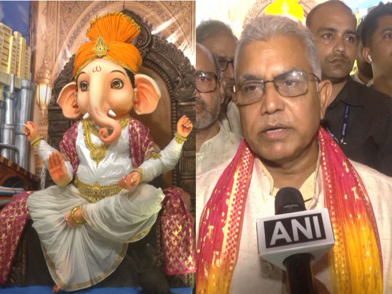 Minister Dilip Ghosh on Kolkata Ganesh Chaturthi (Photo/ANI)