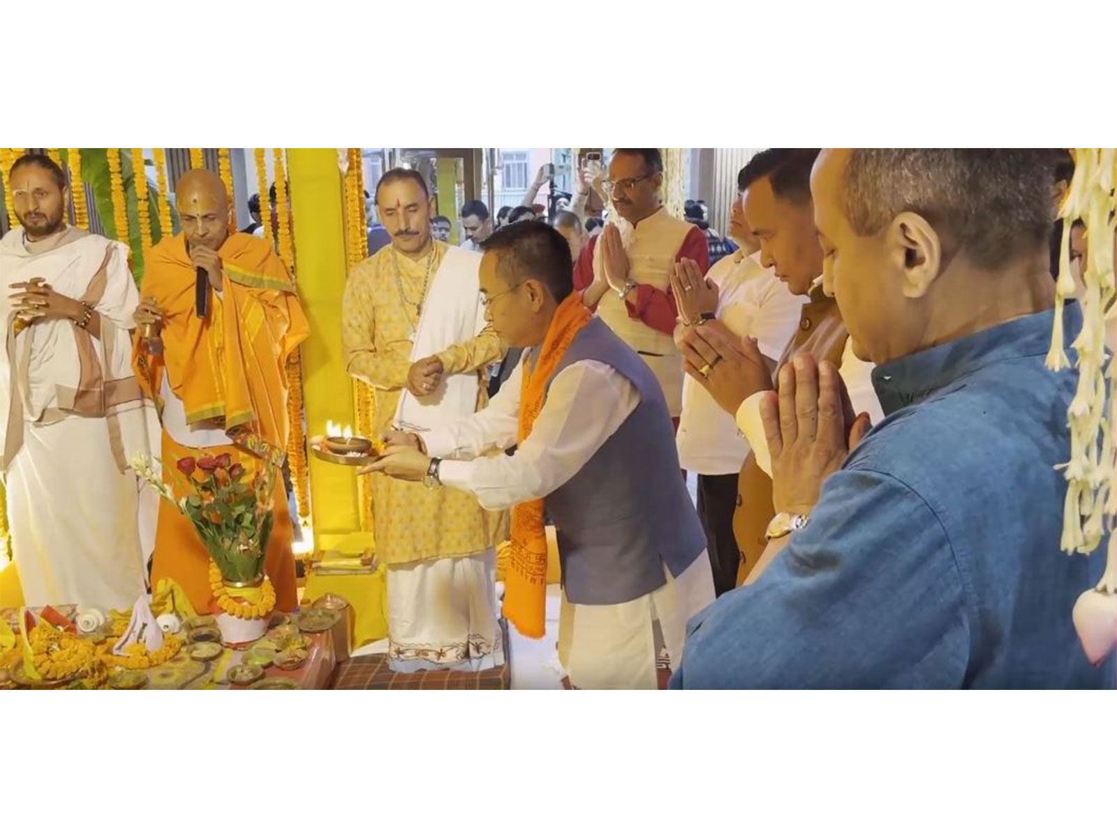 Sikkim CM Tamang attends Vastu Puja of new Mini Secretariat (Photo/ANI)