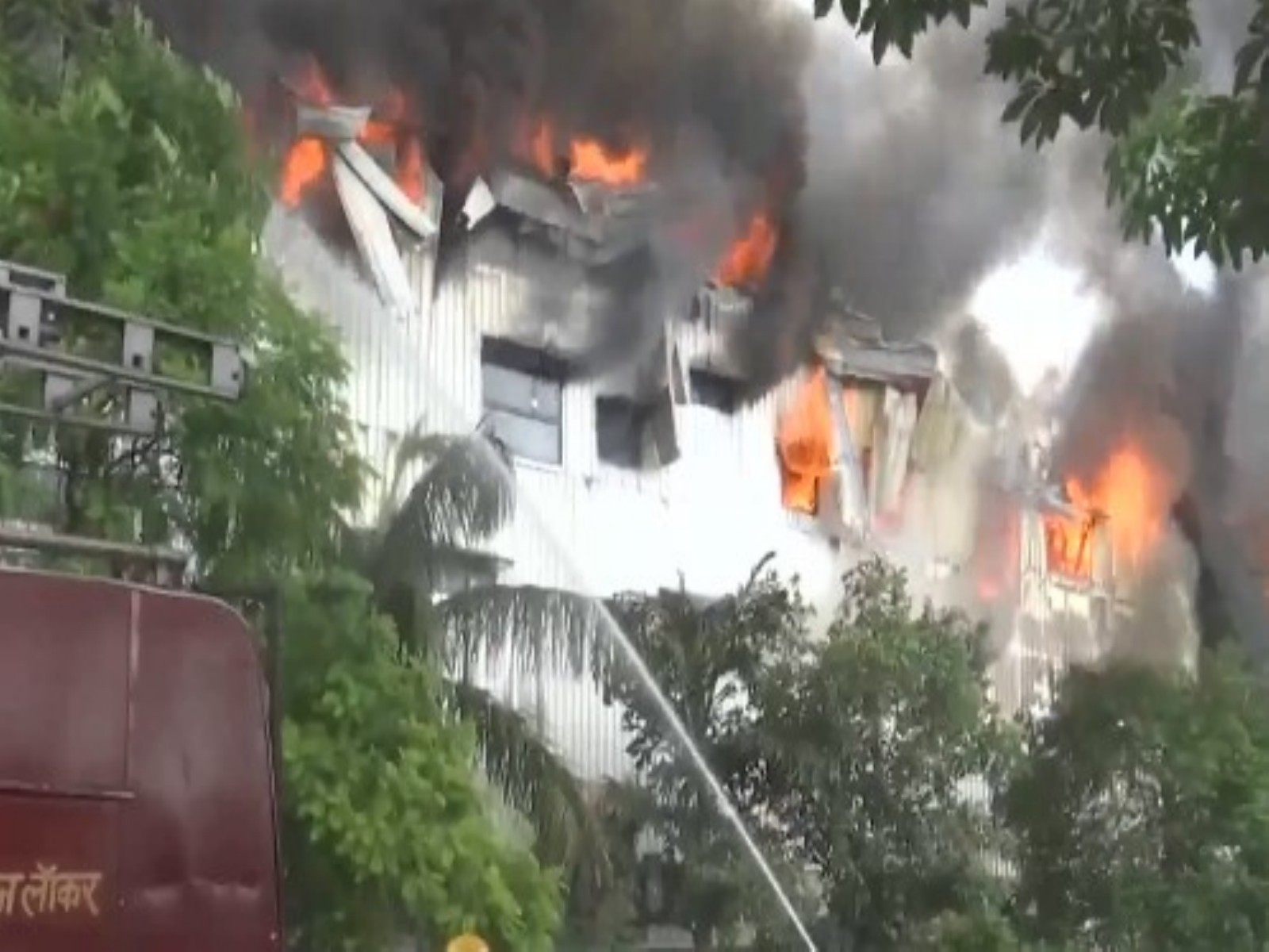 Fire breaks out in a factory in Katghar police station area (Photo/ANI)
