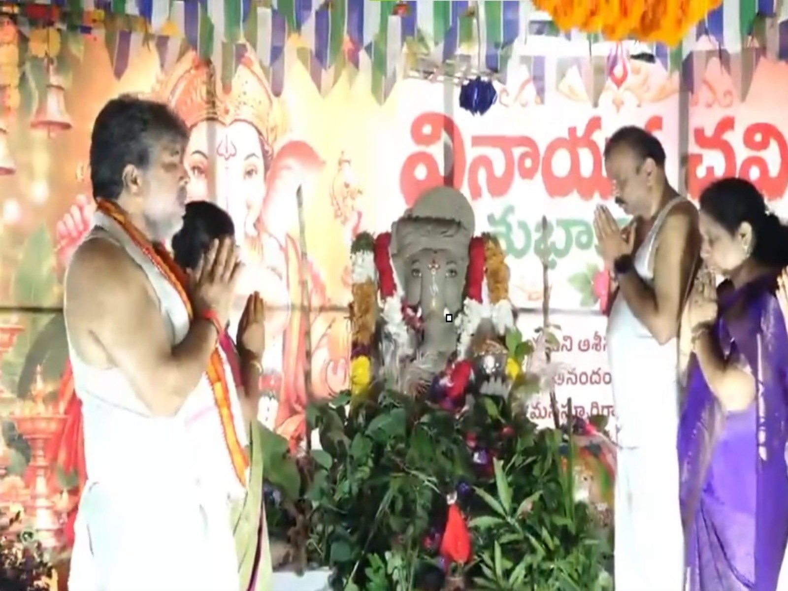 Grand celebrations of Vinayaka Chavithi at the YSR Congress Party central office (Photo: X/YSRCP)