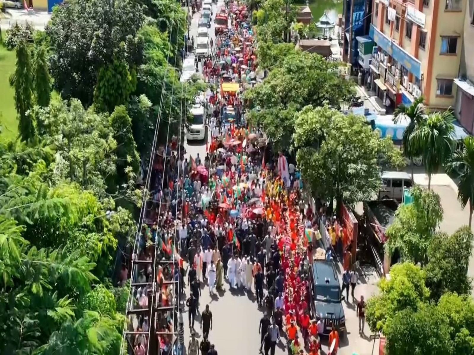 Visual from the BJP's nomination rally in West Bengal (Photo/ANI)