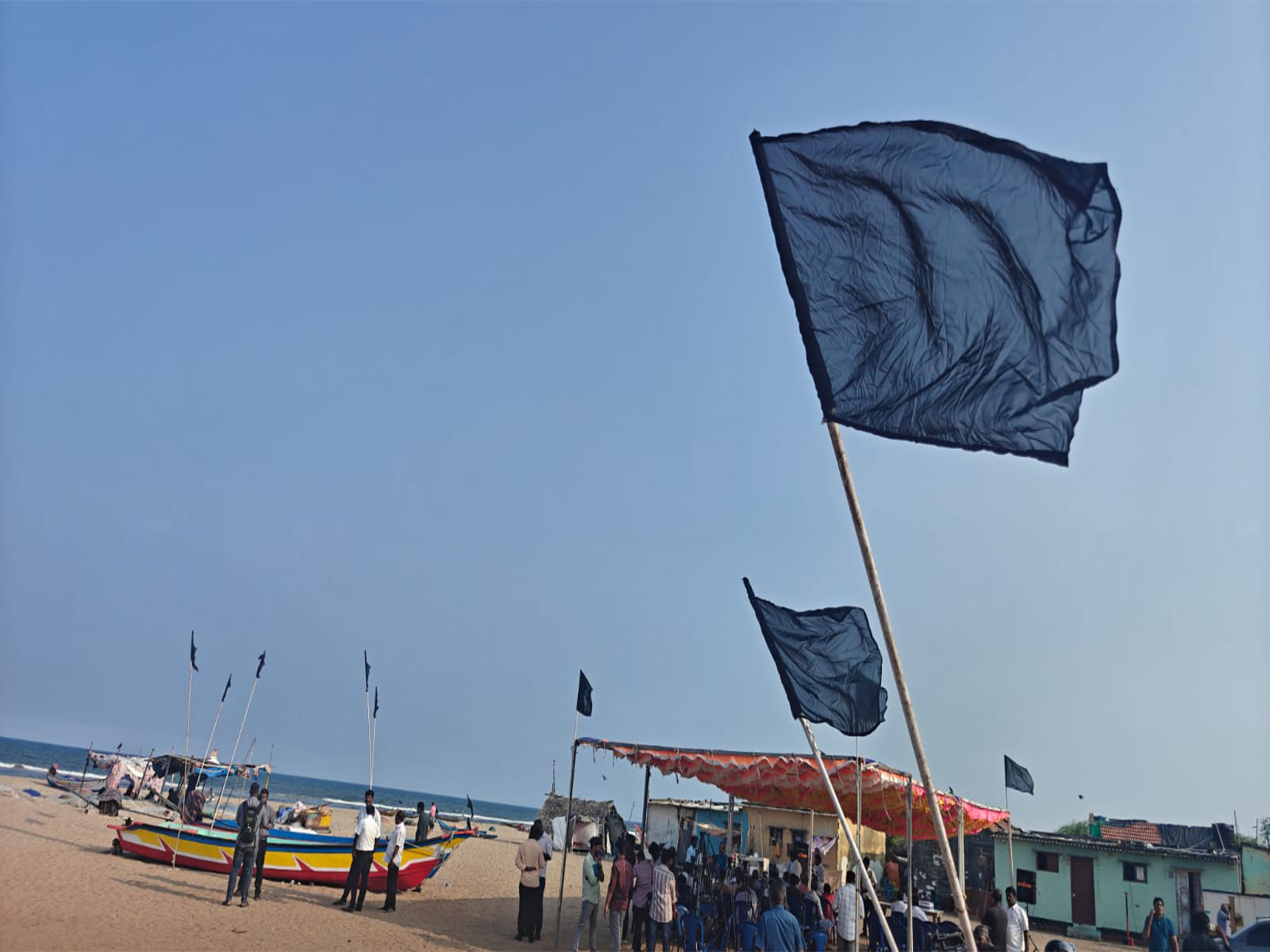 Chennai fisherfolk protest proposed new Secretariat project (Photo/ANI)