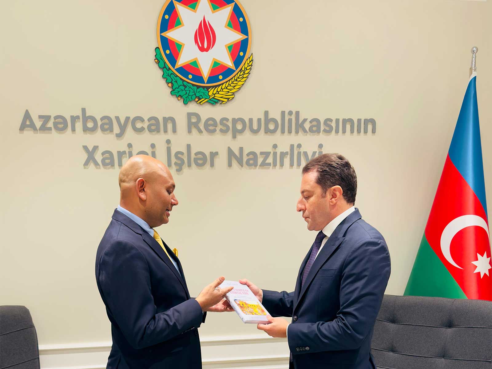  Indian Ambassador to Azerbaijan, Abhay Kumar meets Elnur Mammadov, Deputy Minister of Foreign Affairs of Azerbaijan (Photo/X@indembassybaku)