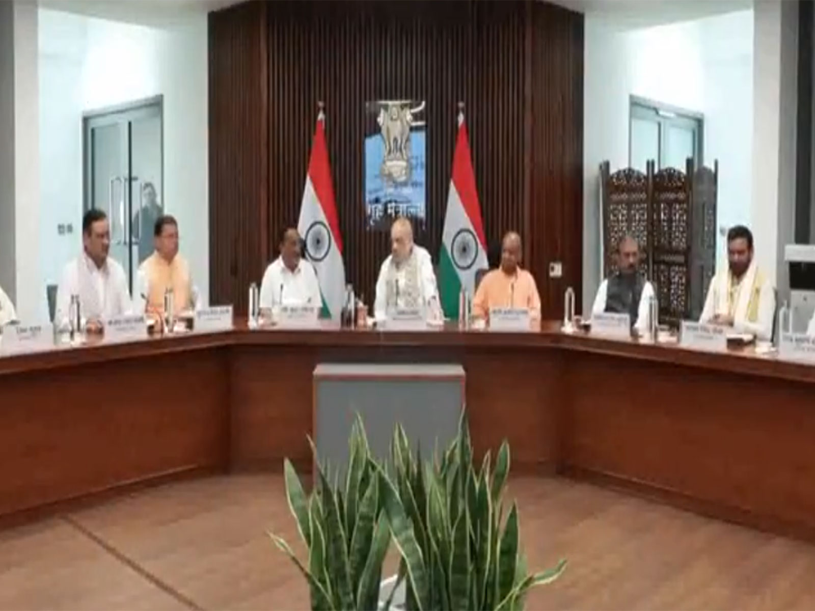 Home Minister Amit Shah with Chief Ministers at Kishau project MoU signing (Photo/ANI)