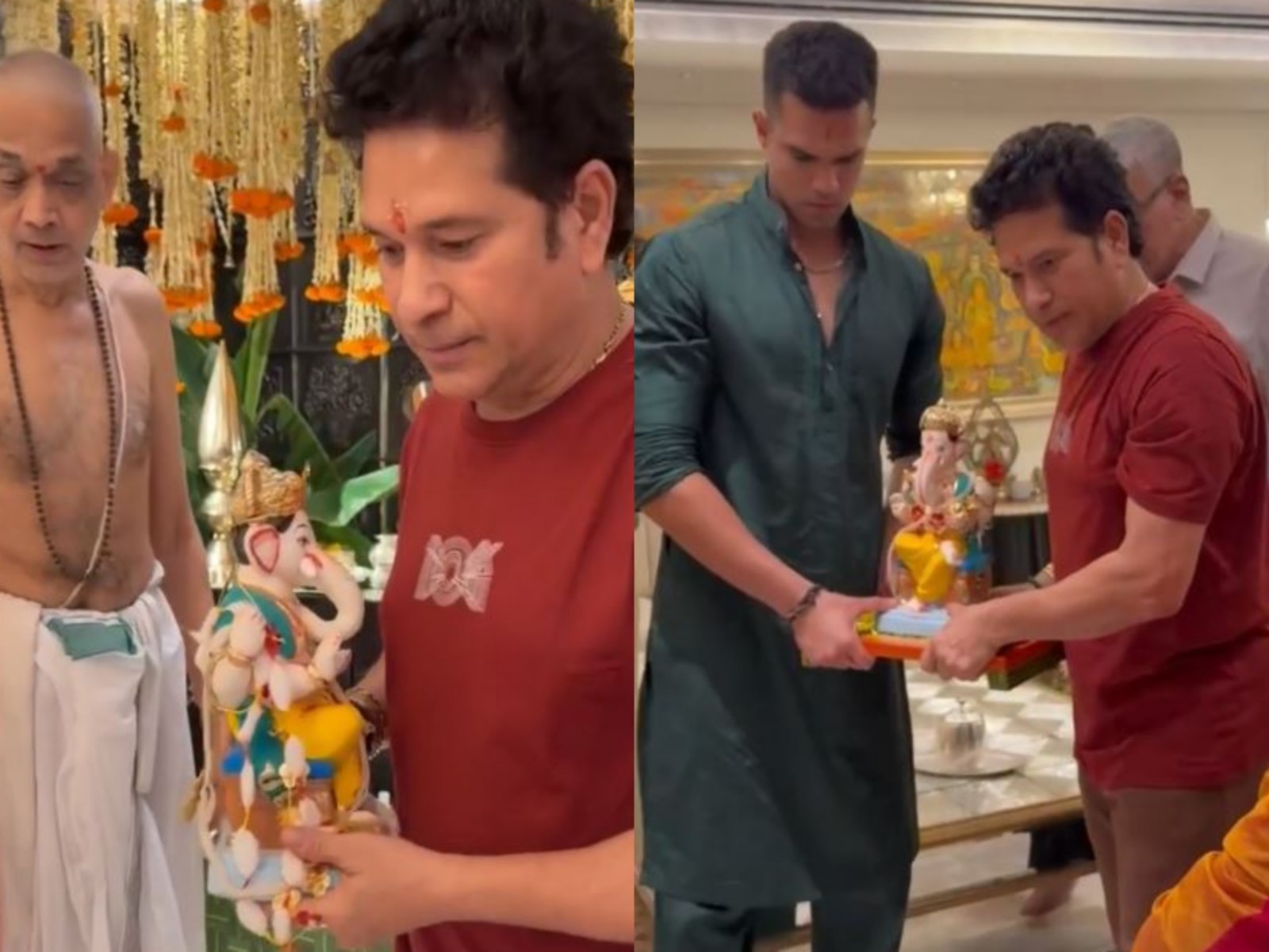 Sachin Tendulkar shares glimpse of Ganpati visarjan celebrations on X. (Photo: X/@sachin_rt)