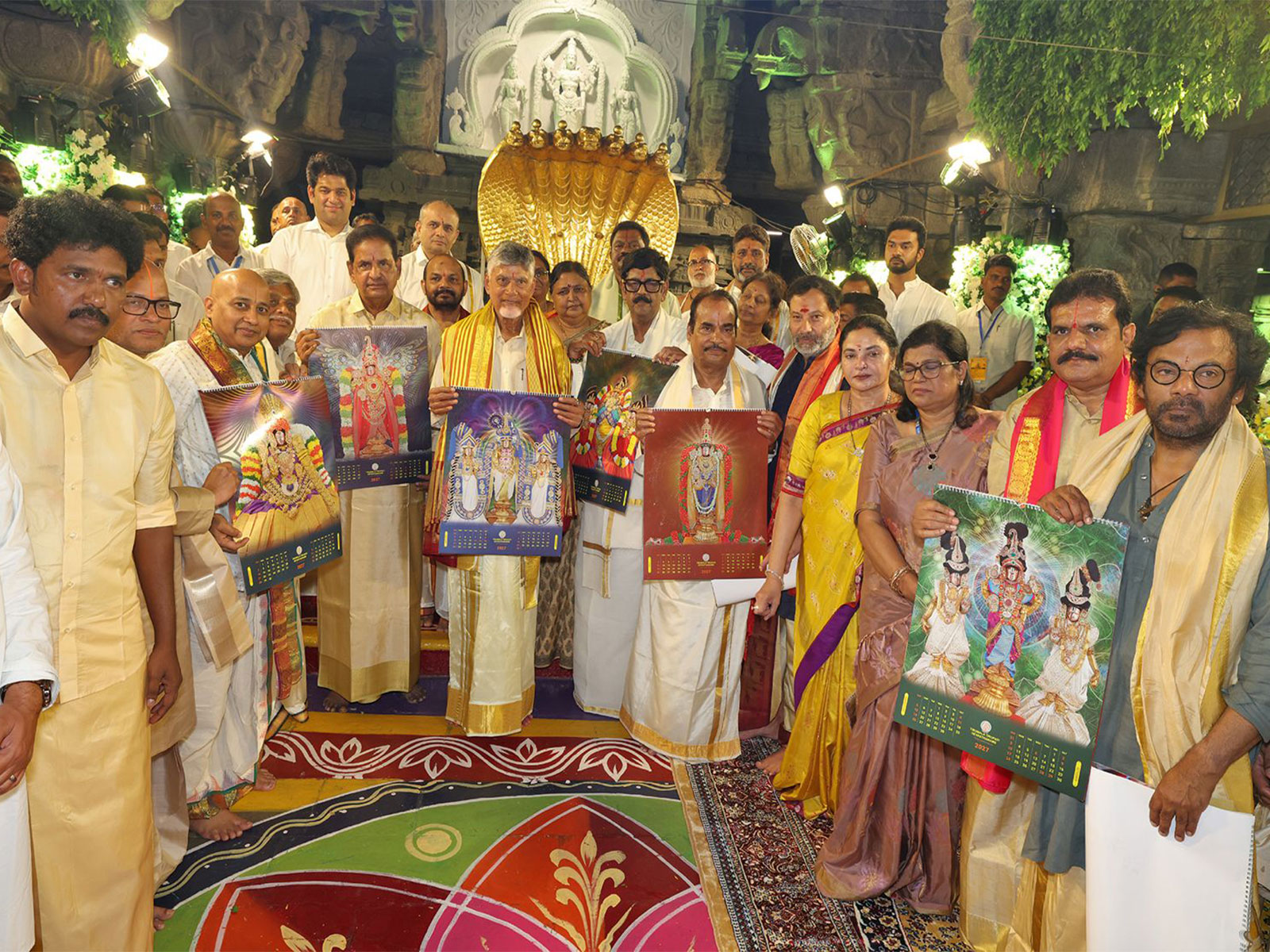 Chandrababu Naidu offers silk robes to Lord Venkateswara during Tirumala Brahmotsavams (Photo/ Andhra Pradesh CMO)