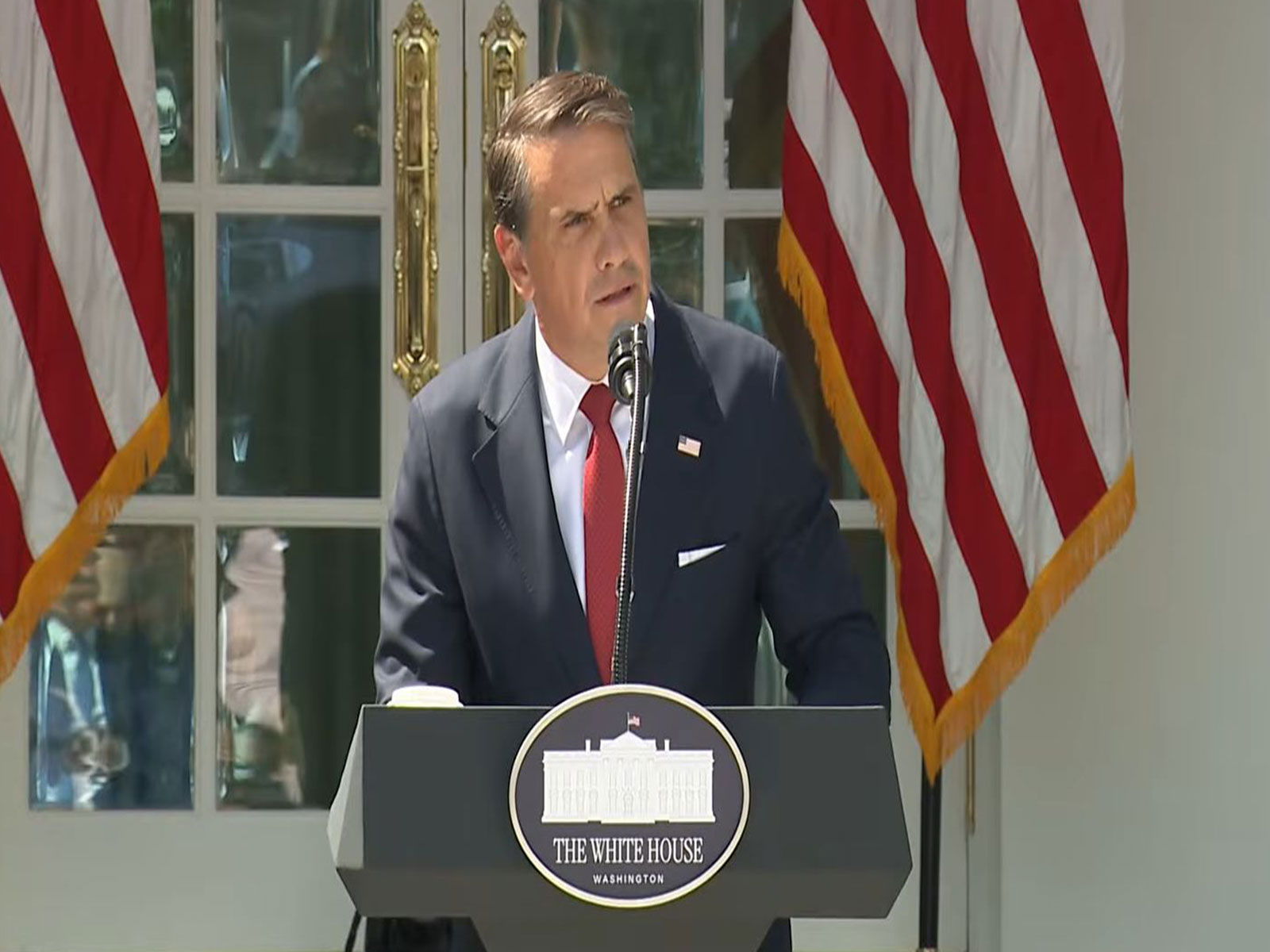 US Attorney General Todd Blanche speaking during a press briefing at the White House. (Image Source: YouTube/White House)