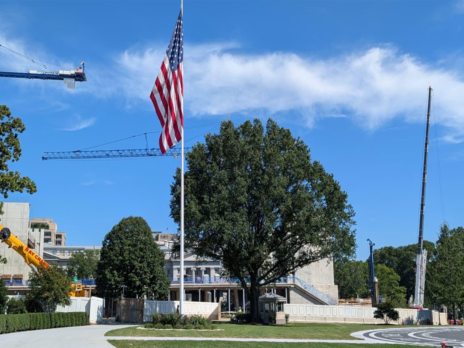 Construction work underway near the White House helipad in Washington, DC. (Photo/ANI)