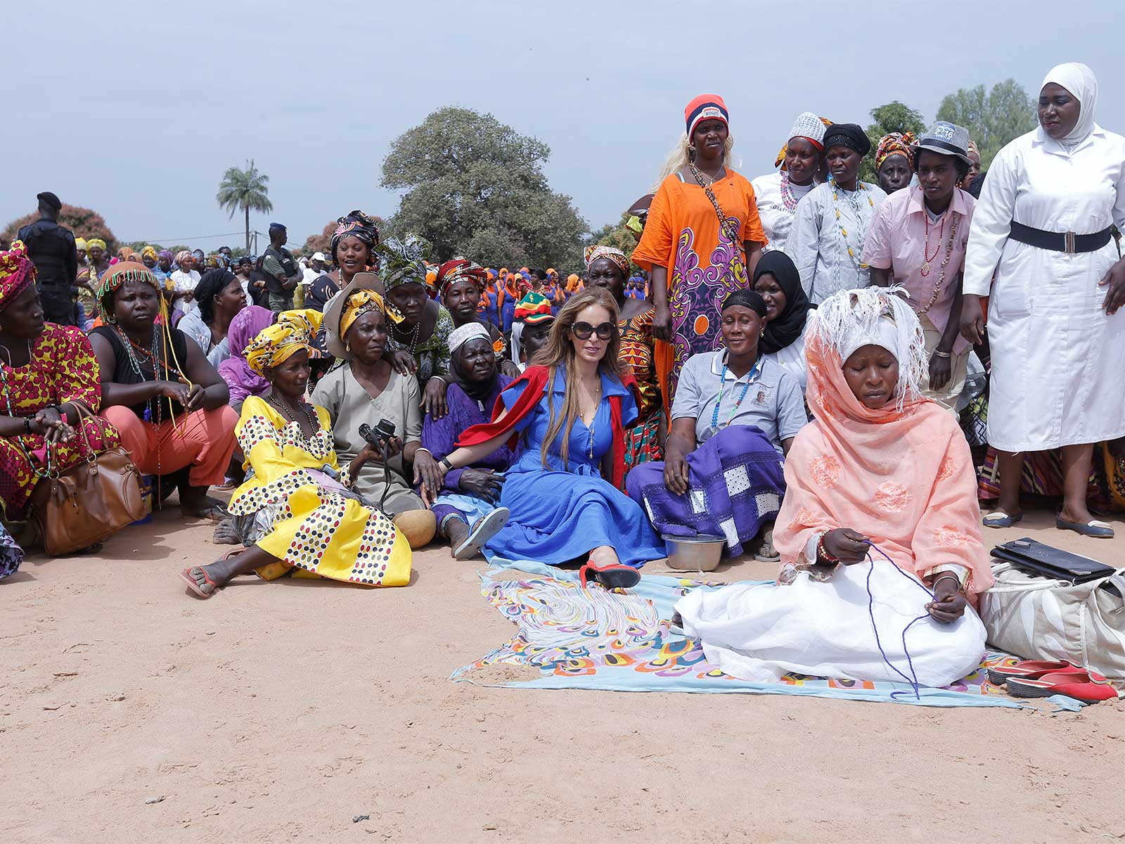 Dr Rasha Kelej with the women battling infertility in The Gambia