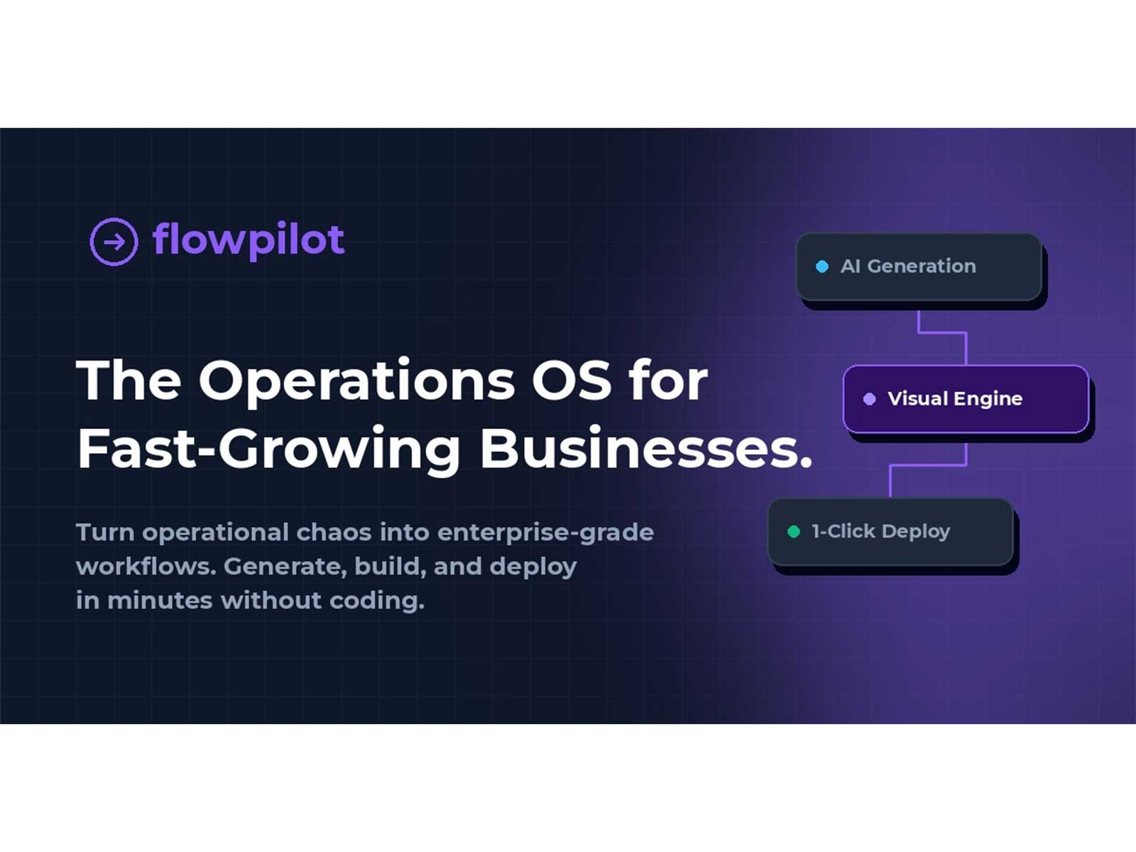 flowpilot turns plain English into live workflows in one day - AI builds at speed, while your people control every critical approval