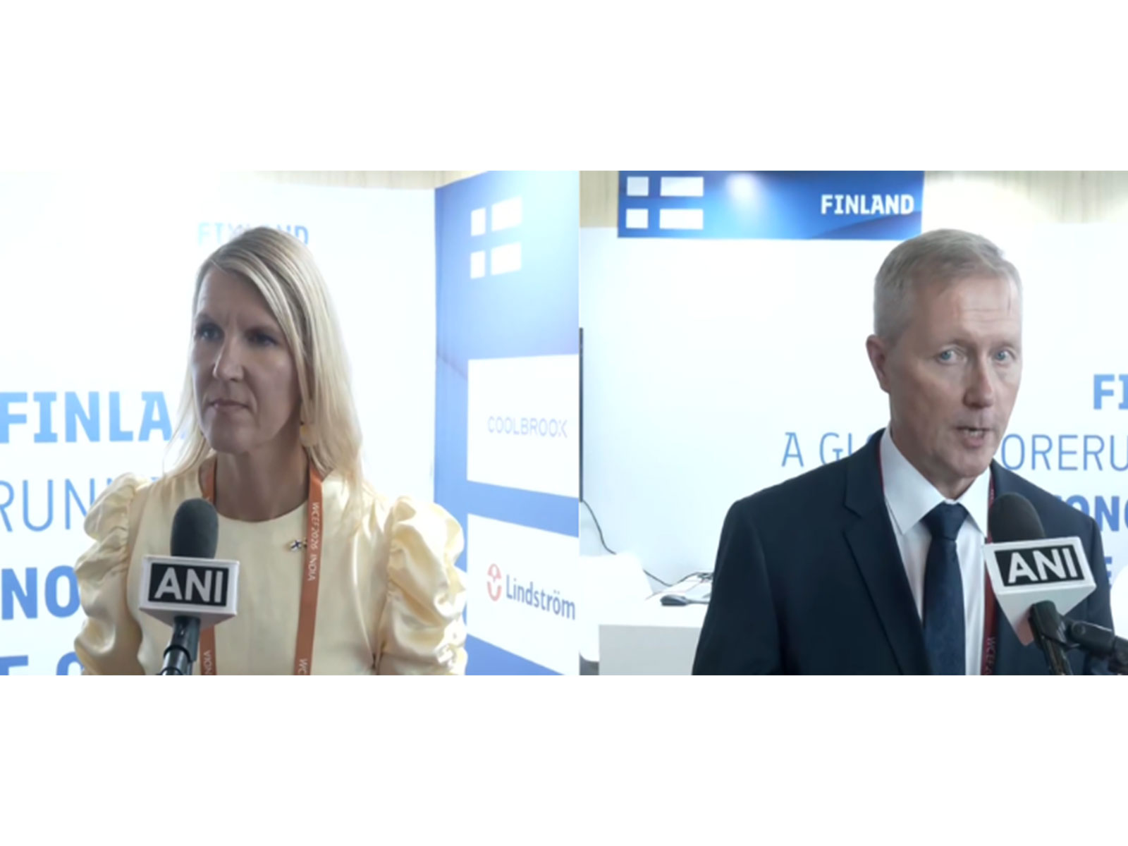 Sari Multala, Minister of the Environment and Climate Change of Finland; Mika Sulkinoja, World Circular Economy Forum Coordinator (Photo/ANI)