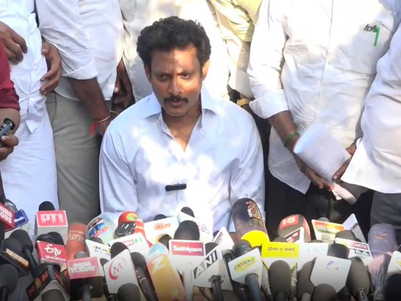 Former minister Anbil Mahesh (Photo/ANI)
