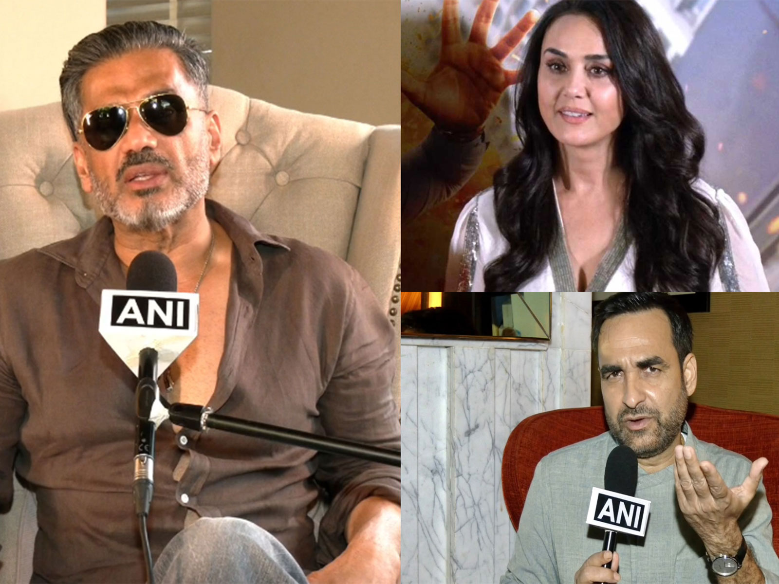 Suniel Shetty, Preity Zinta, Pankaj Tripathi (Photos/ANI)