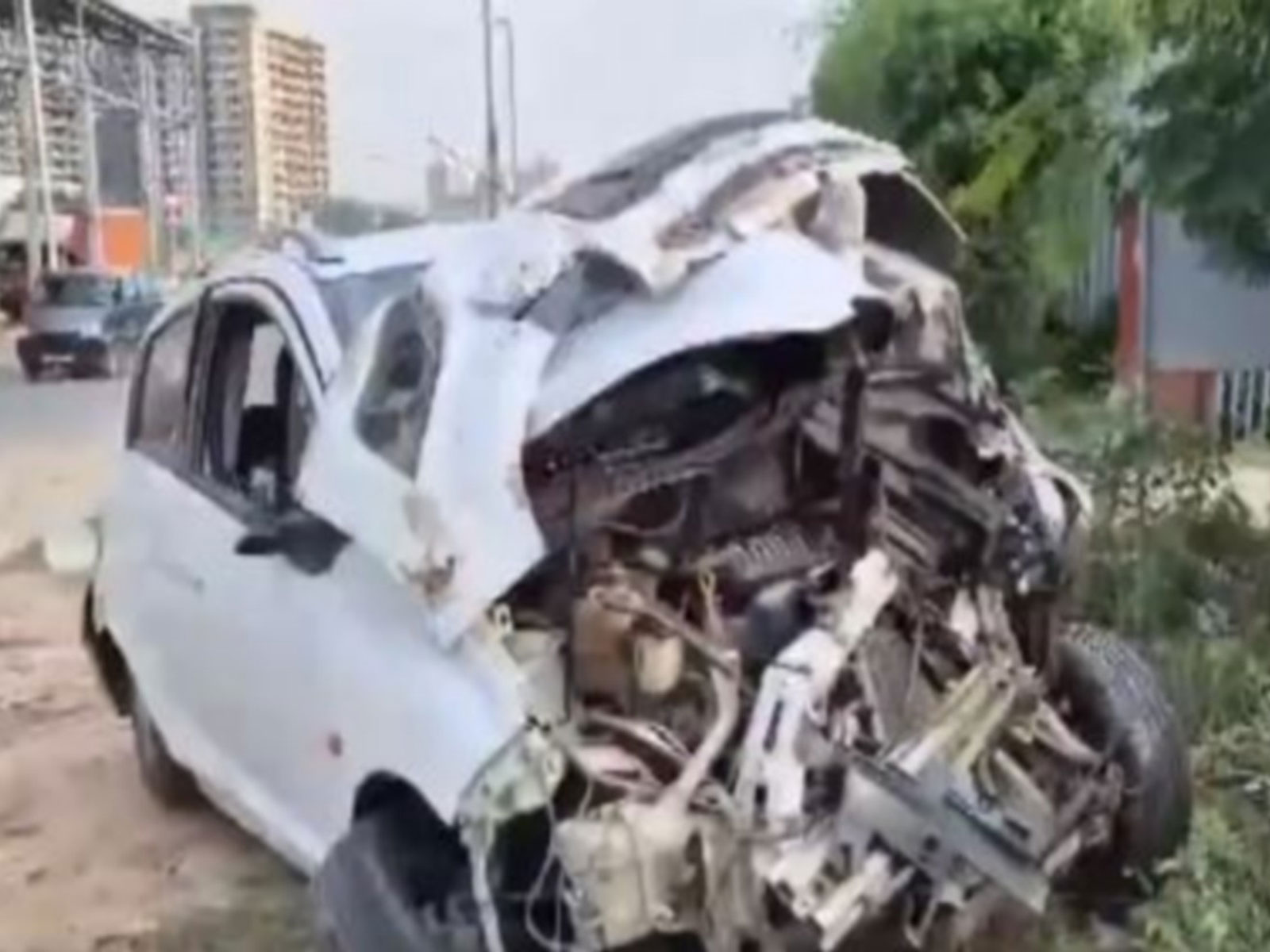 Visuals of the damaged car (Photo/ANI)