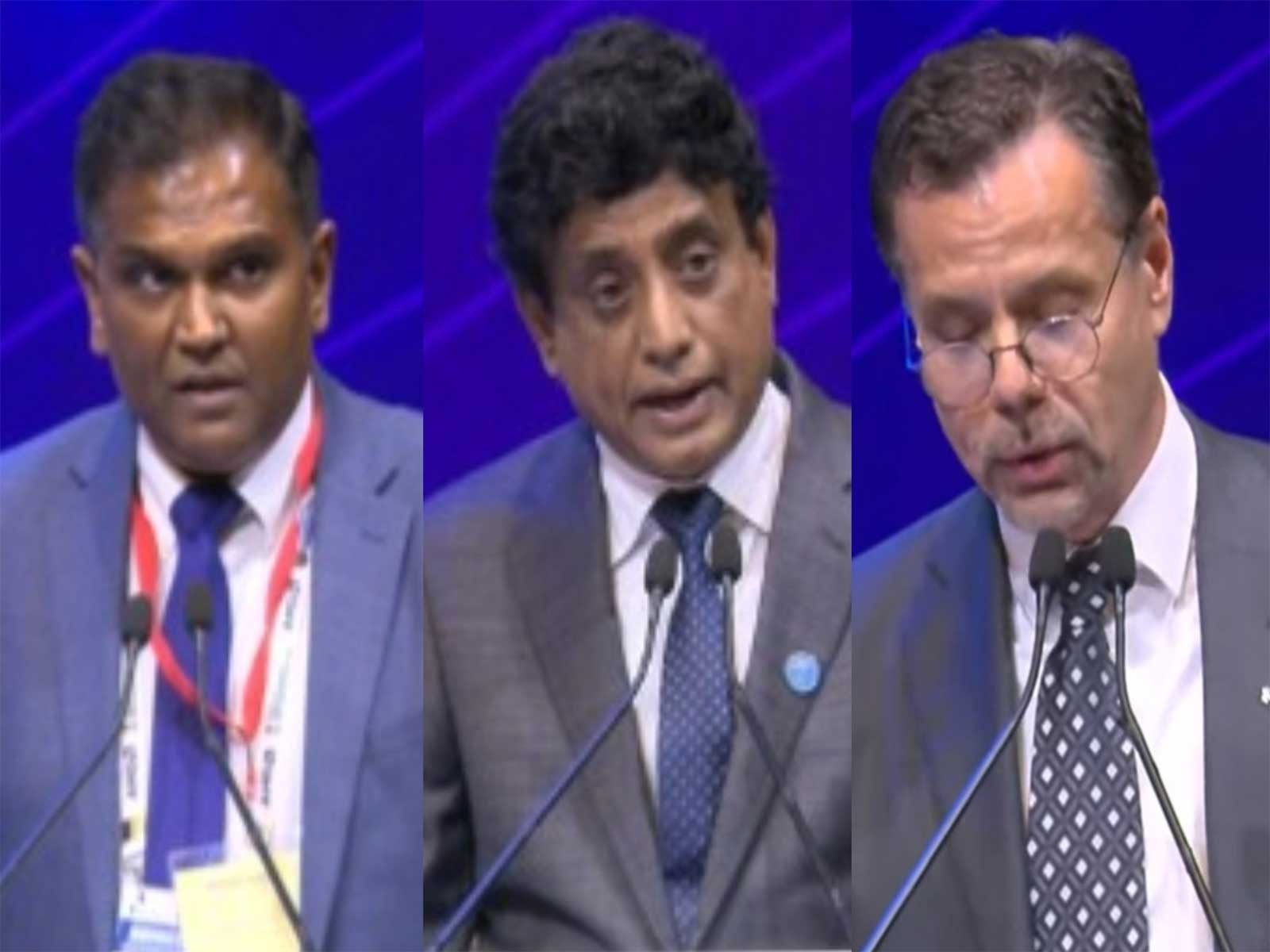 Sesha Bharadrajan, Lam Research; Prabhu Raja, Applied Materials; Wayne Allan, ASML Holding (Photo/ANI)