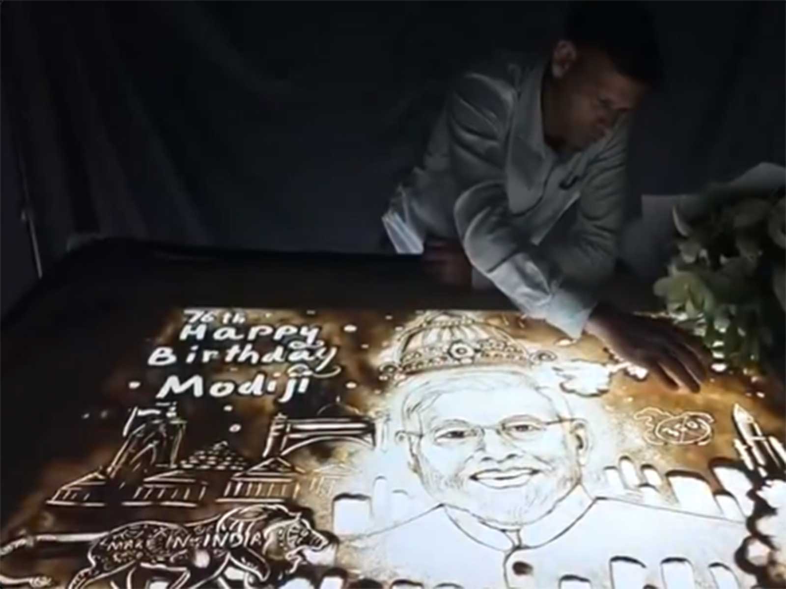 Sand art by Manas Kumar Sahoo (Photo/ANI)