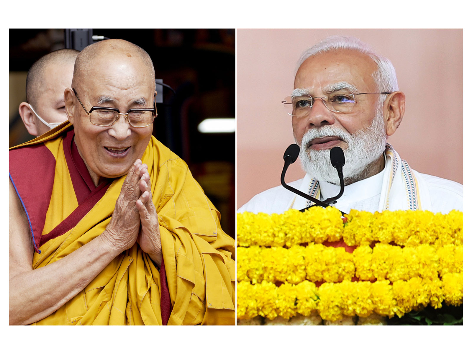 14th Dalai Lama and Prime Minister Narendra Modi (Photos/ANI)