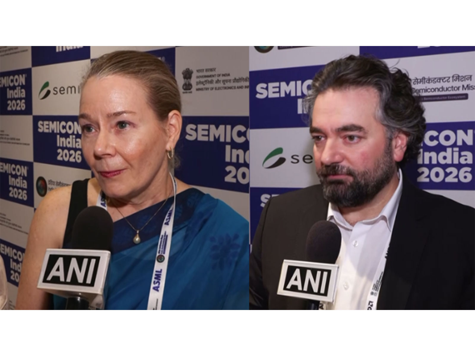 Intel Vice President, International Government Affairs Sarah Kemp and Tata Electronics Senior Director of Sales and Business Development, Foundry and OSAT, Dr Bora Baloglu (Photo/ANI)