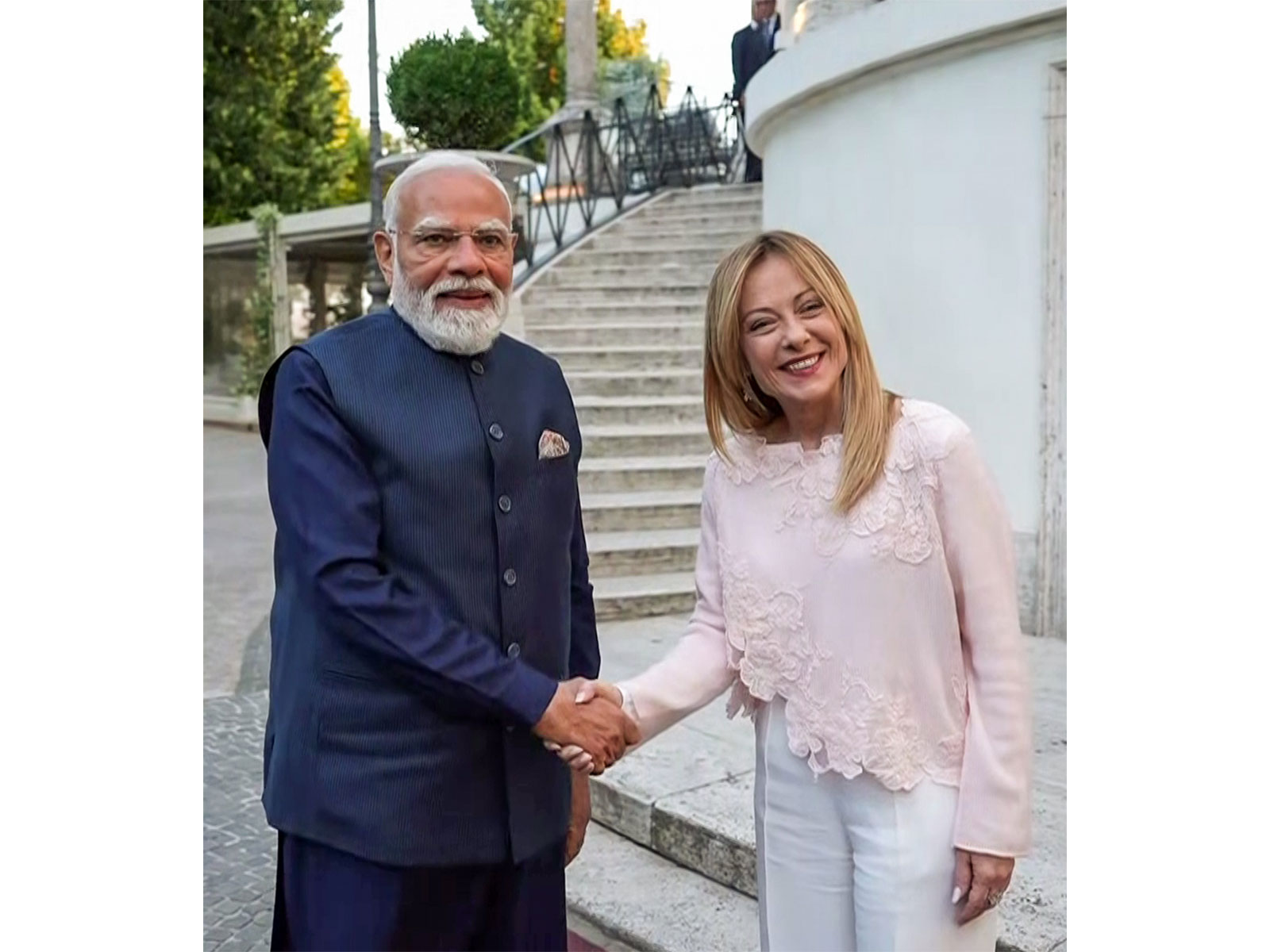 Prime Minister Narendra Modi with Italian Prime Minister Giorgia Meloni (Photo/ANI)