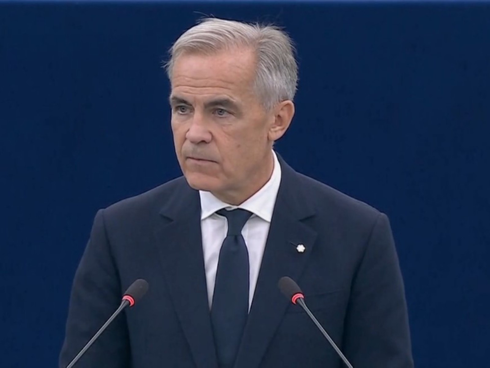 Canadian Prime Minister Mark Carney addresses the EU Parliament in Strasbourg, France (Photo/X/@MarkJCarney)