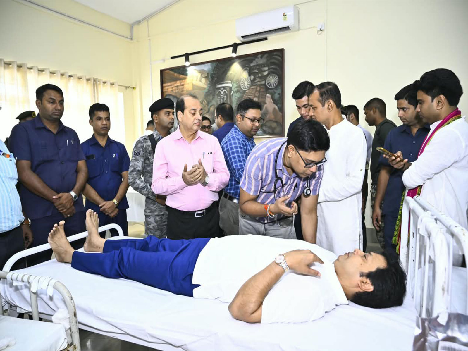 BJP leader Biplab Kumar Deb donates blood at a camp organised in Agartala (Photo/Release)