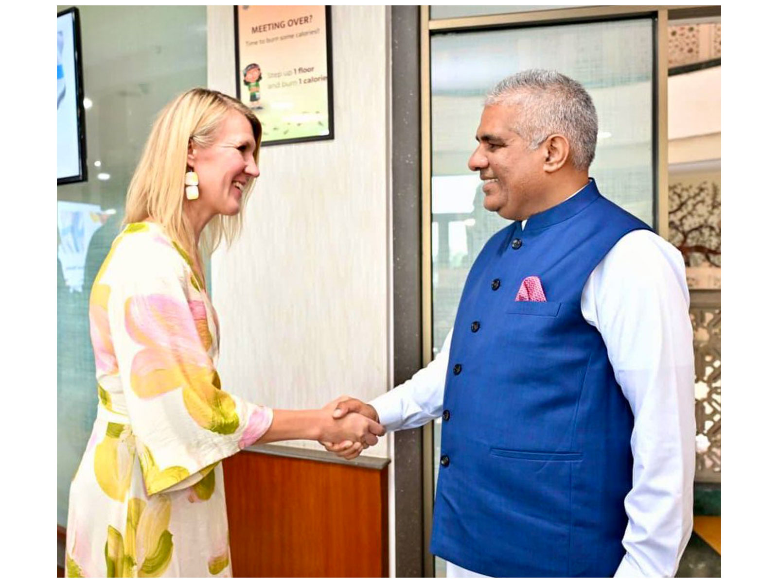 Union Cabinet Minister for Environment, Forest & Climate Change Bhupender Yadav with Finland's counterpart Sari Multala (Photo/X/@byadavbjp)(Photo/X/@byadavbjp)