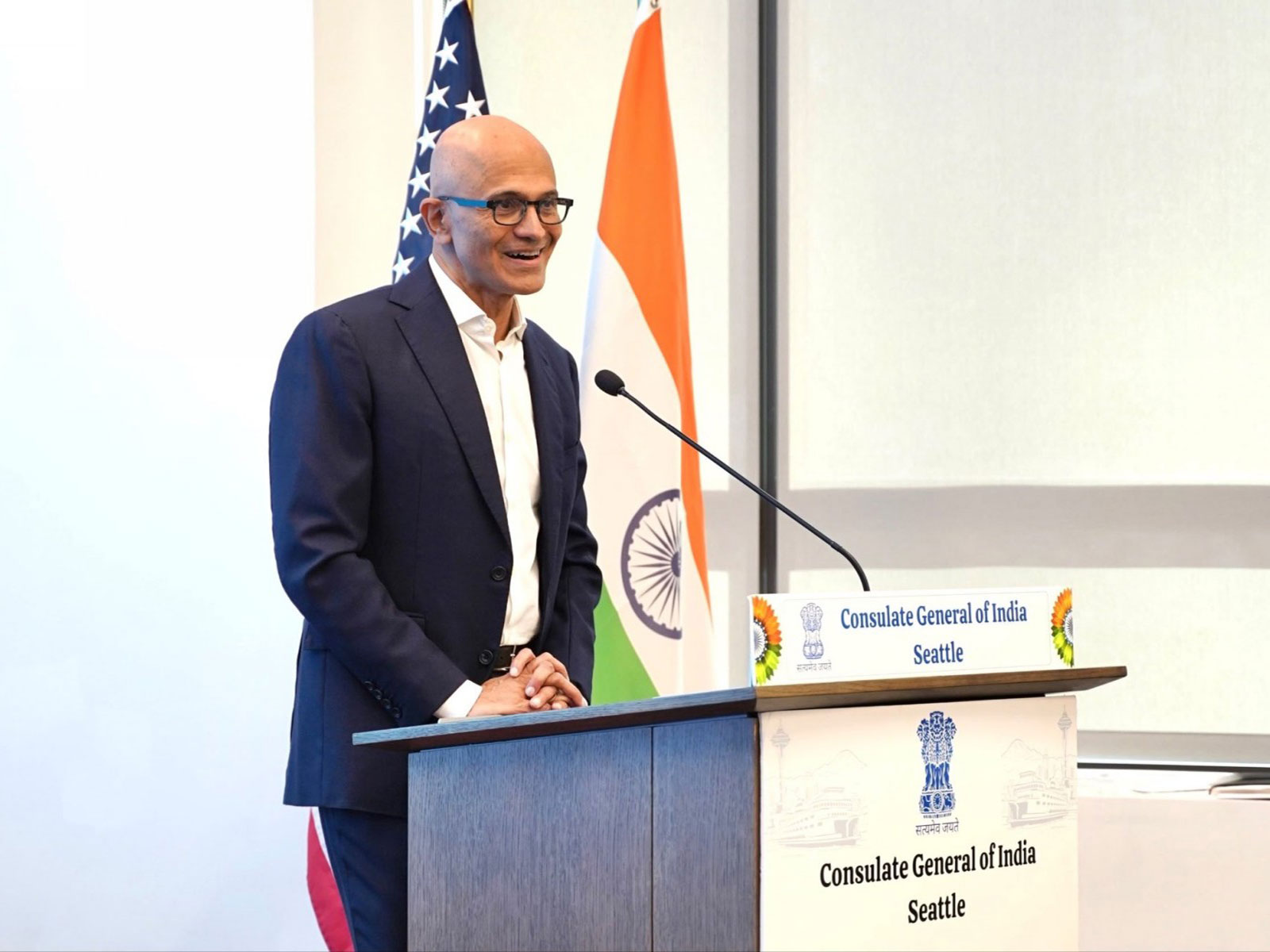 Microsoft CEO Satya Nadella (Photo/X/@IndiainSeattle)