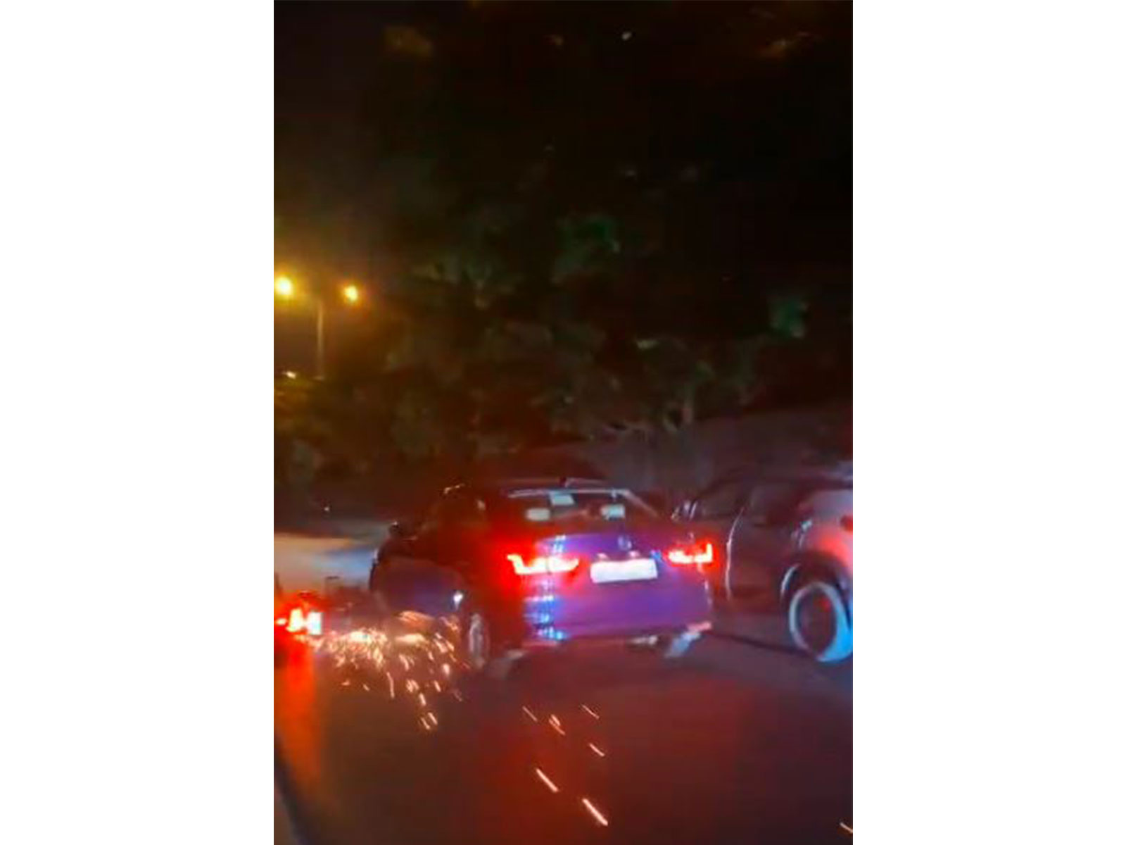 A car allegedly hit the motorcycle in RK Puram (Photo/screengrab of viral video)