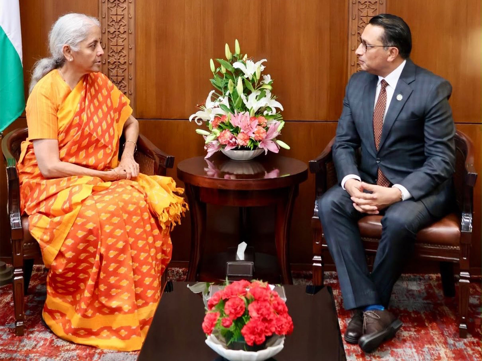 Finance Minister Nirmala Sitharaman meets her Nepali counterpart Swarnim Wagle in New Delhi (Photo/X/@FinMinIndia)