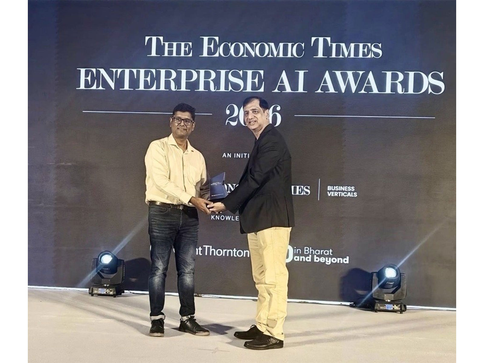 Ashutosh Singh, CFO & Head of Products, Novel Patterns, receives the ‘Best Agentic AI Application’ award at the ET Enterprise AI Awards 2026