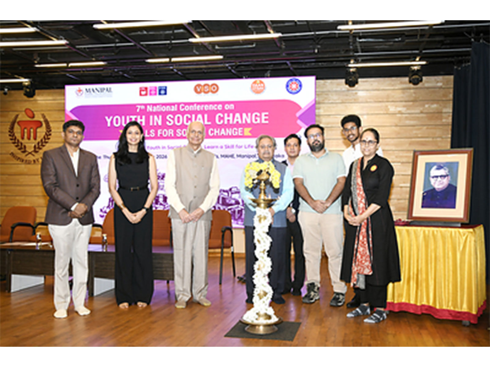 Dr H. S. Ballal, Pro Chancellor, MAHE, and Dr Sharath K. Rao, Vice Chancellor, MAHE, inaugurating the 7th National Conference on Youth in Social Change, organised by VSO, Manipal on Thursday.