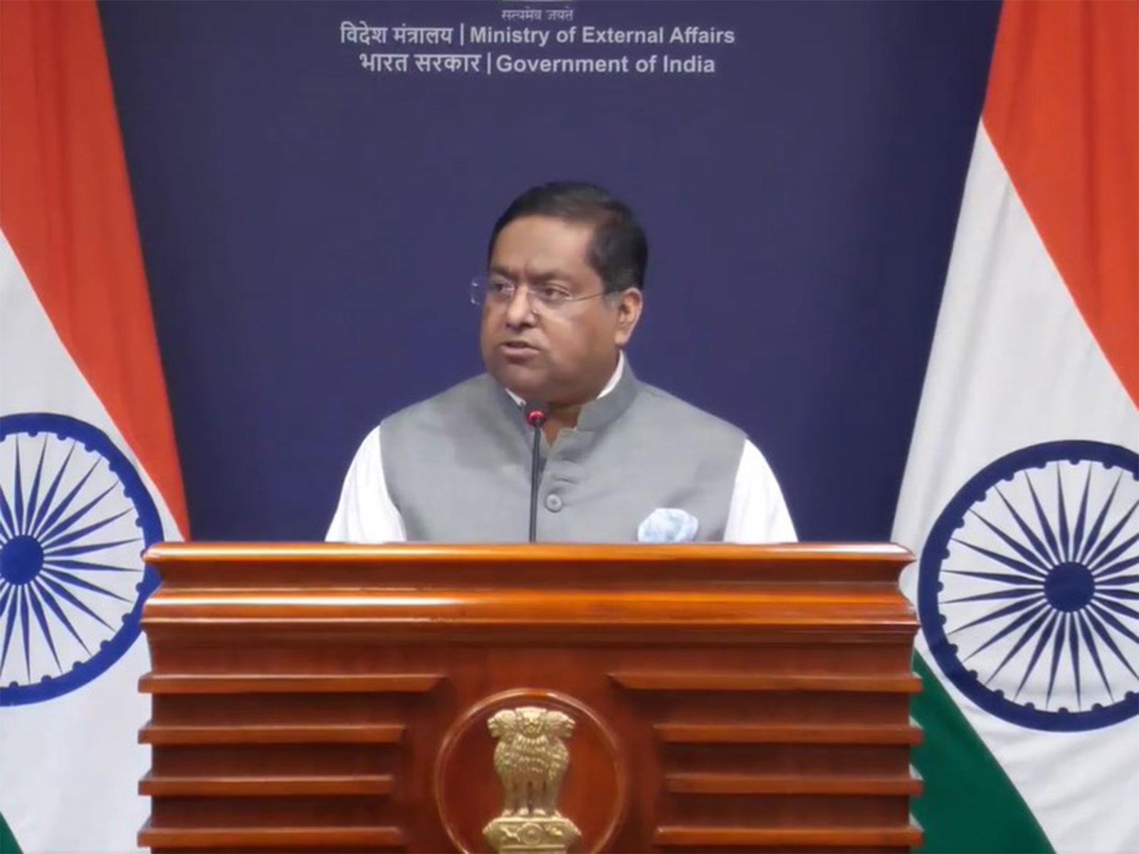 MEA spokesperson Randhir Jaiswal (Photo/ANI)