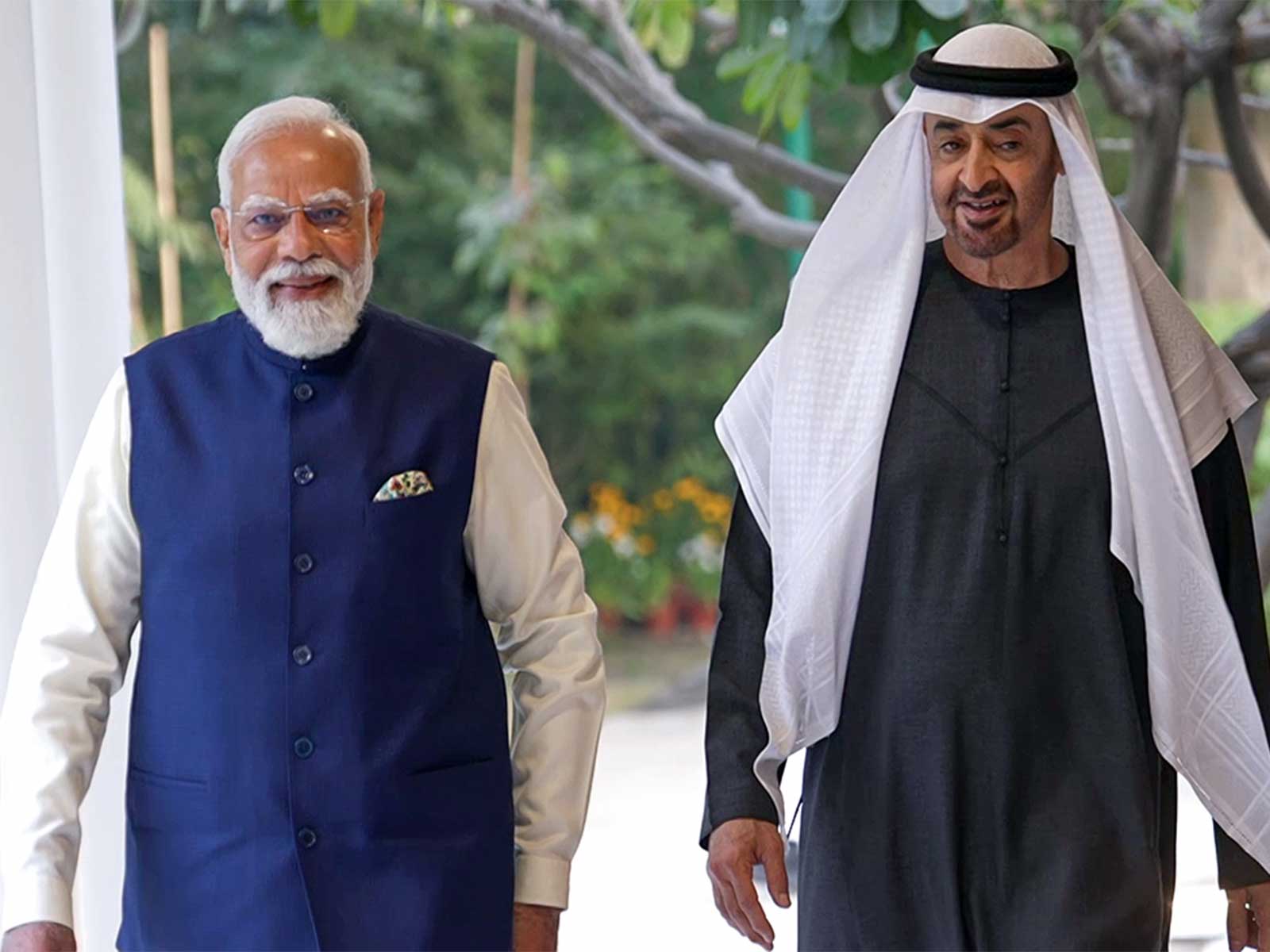 Prime Minister Narendra Modi with UAE President Mohamed bin Zayed Al Nahyan (File Photo/ANI)