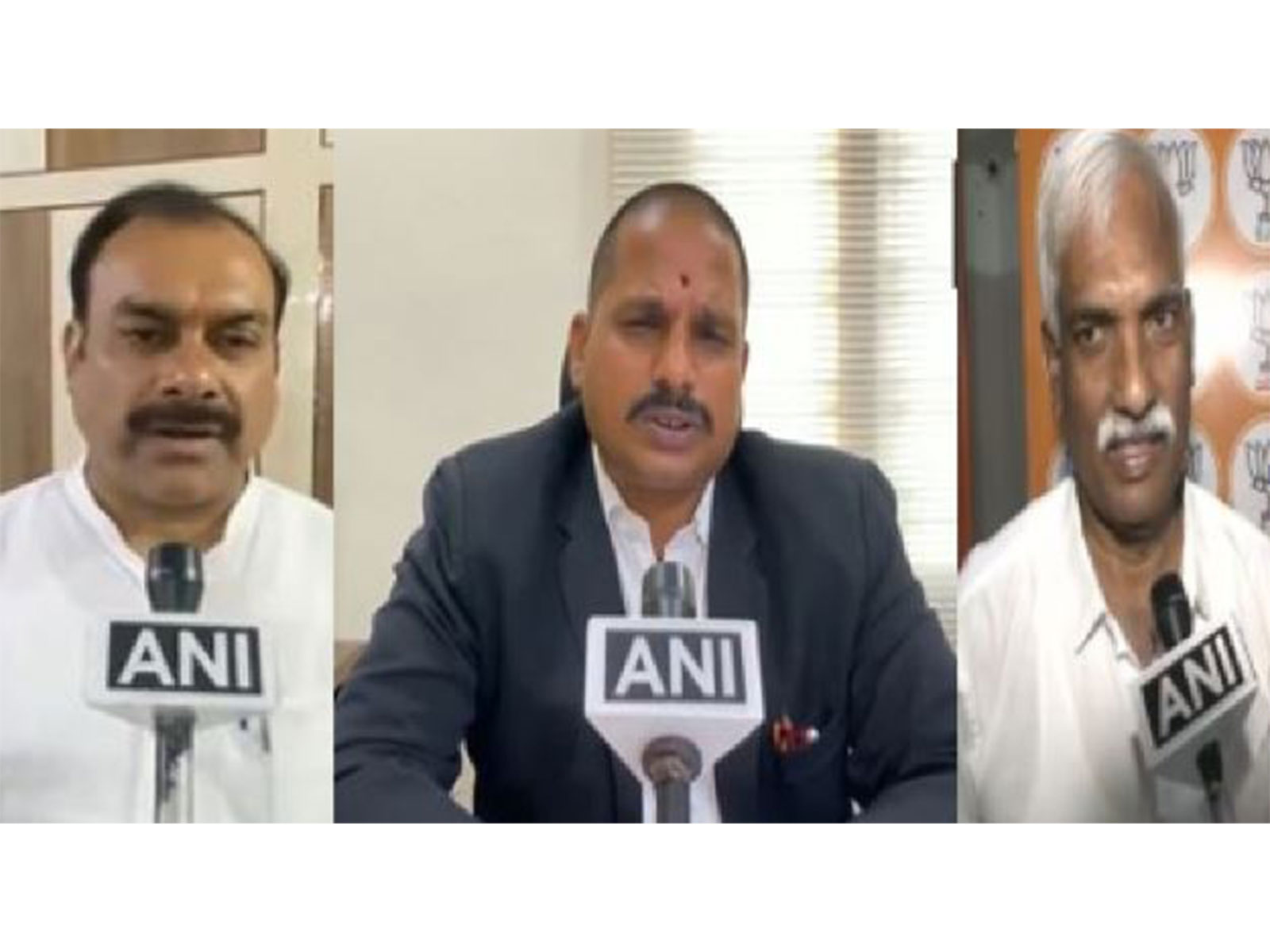 BRS leader Ravula Sridhar Reddy, BJP leader and advocate Karuna Sagar and BJP leader Prakash Reddy (Photo/ANI)
