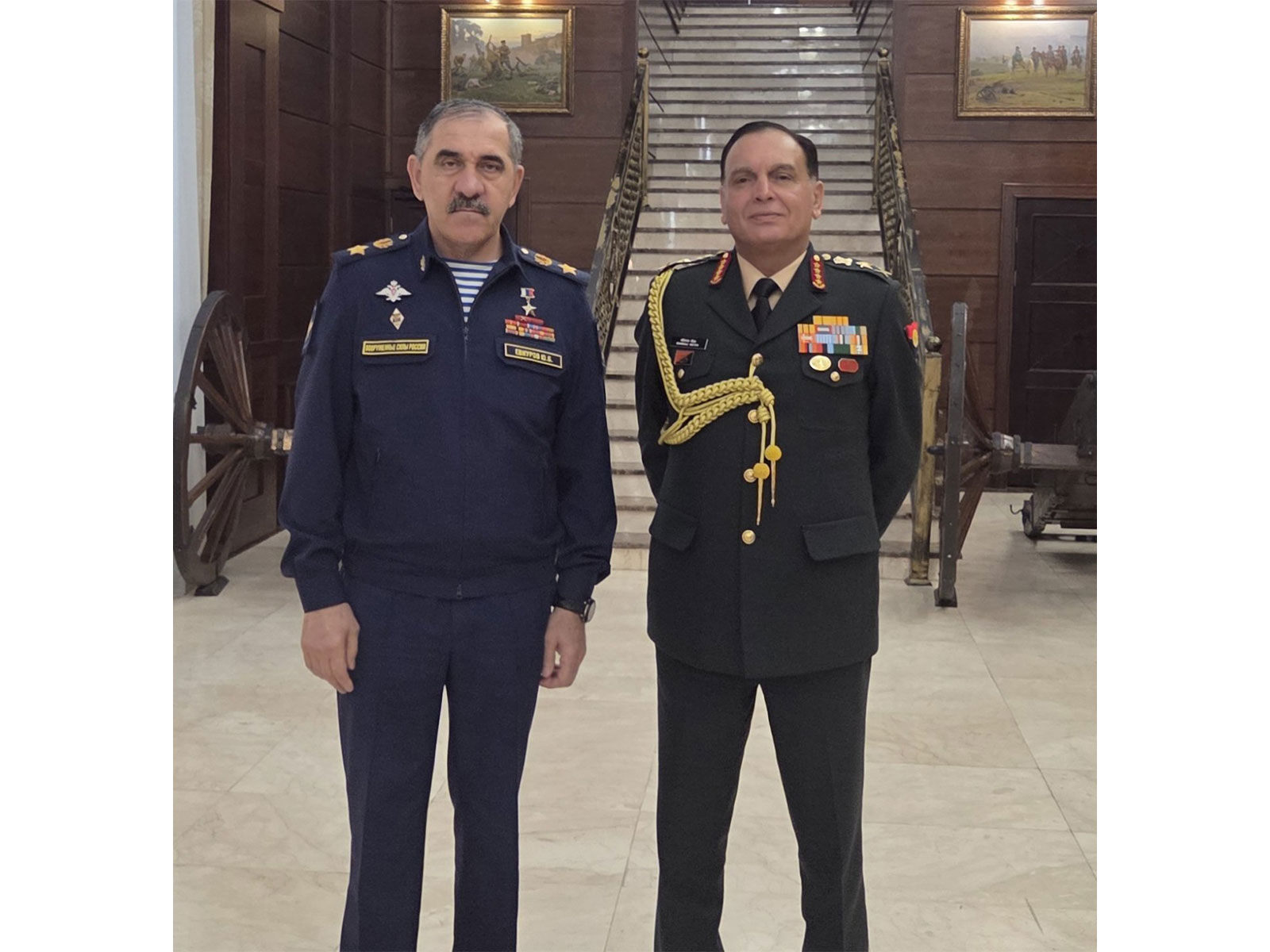 Chief of Army Staff (COAS) General Dhiraj Seth with Russian Deputy Defence Minister General Yunus-Bek Yevkurov (Photo/X/@adgpi)