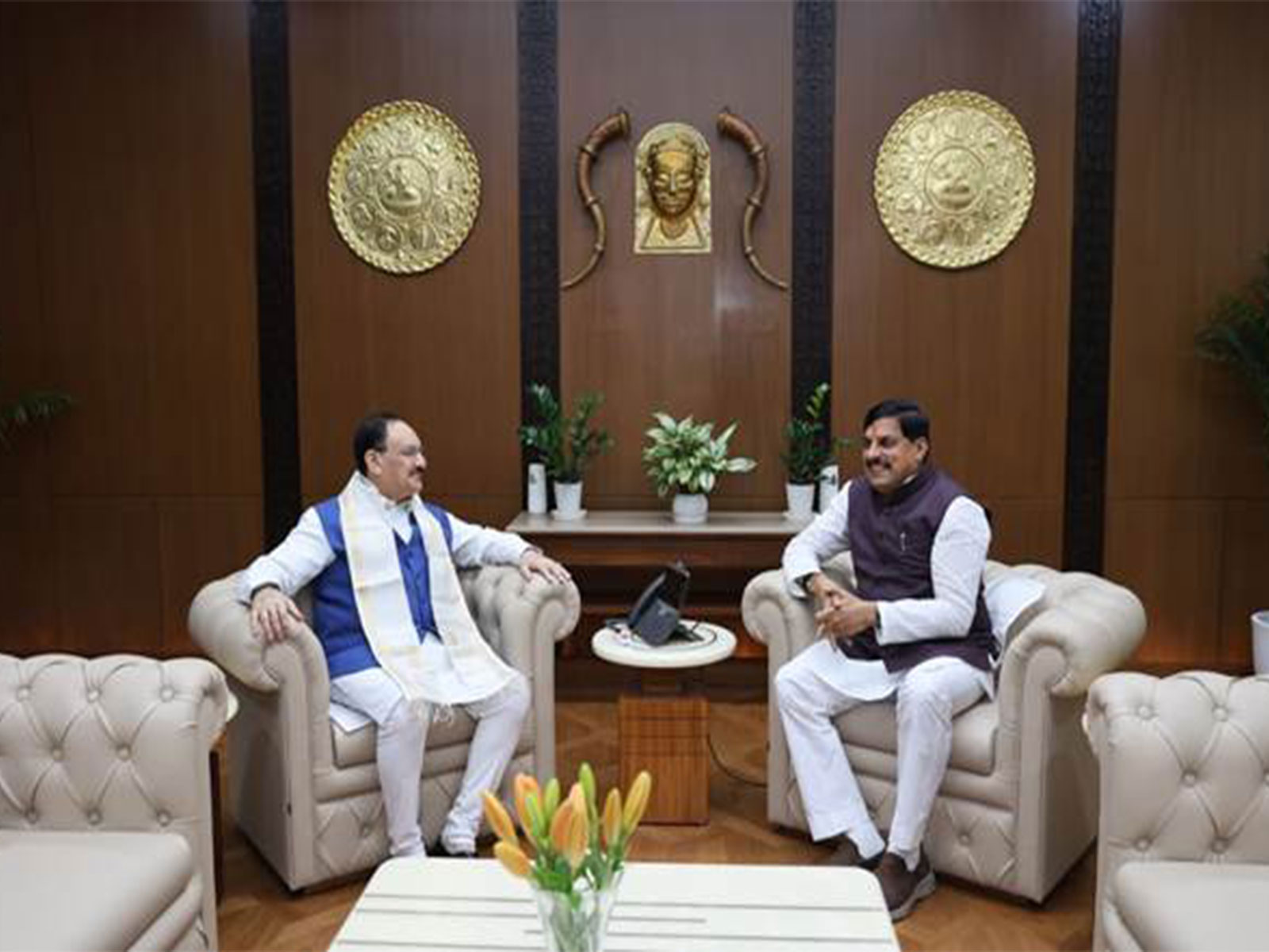 Union Health Minister JP Nadda with Madhya Pradesh CM Mohan Yadav (Photo: PIB)
