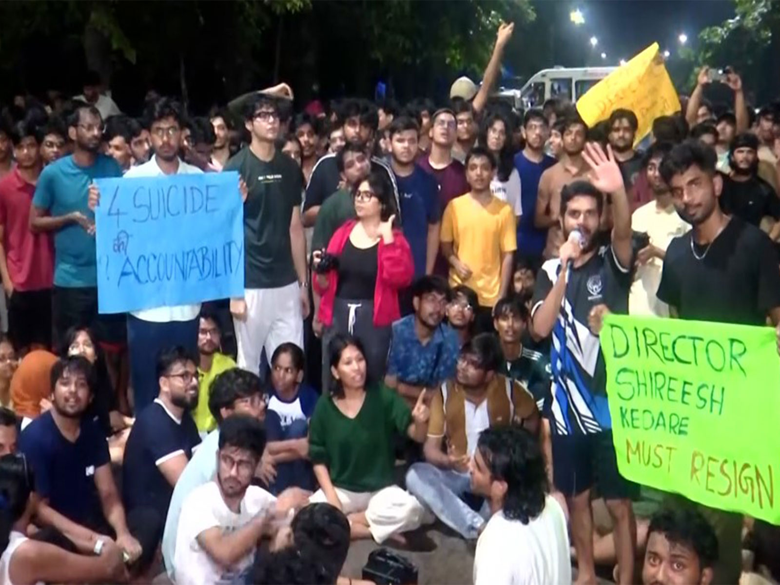 Students protest at IIT Bombay (Photo/ANI)