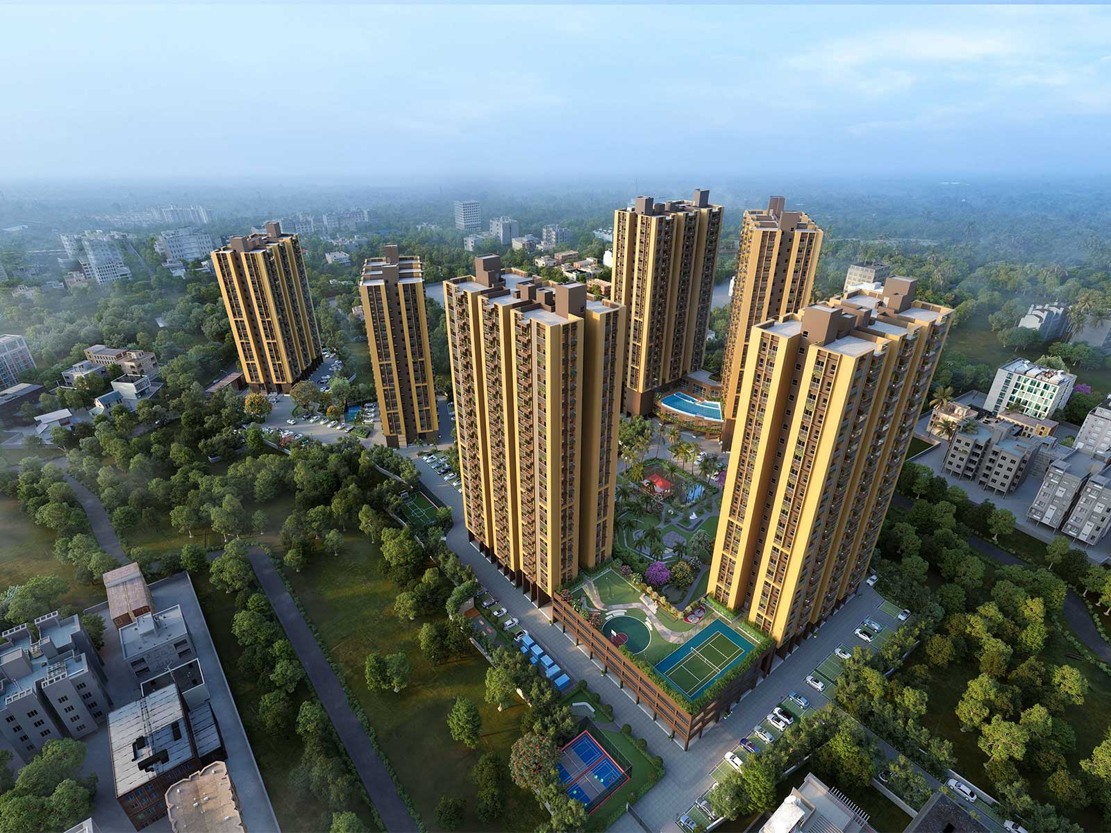 The 702-unit, 6-tower project brings 80% open space, barrier-free design & IGBC Platinum pre-certified sustainability to South Kolkata’s growing corridor.