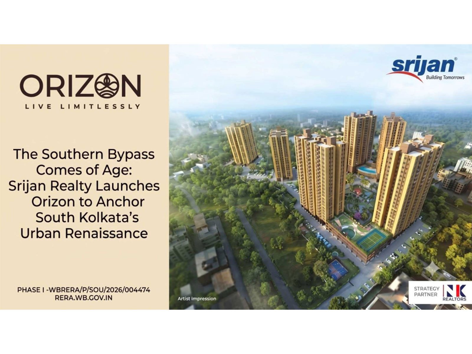 The Southern Bypass Comes of Age: Srijan Realty Launches Orizon to Anchor South Kolkata’s Urban Renaissance
