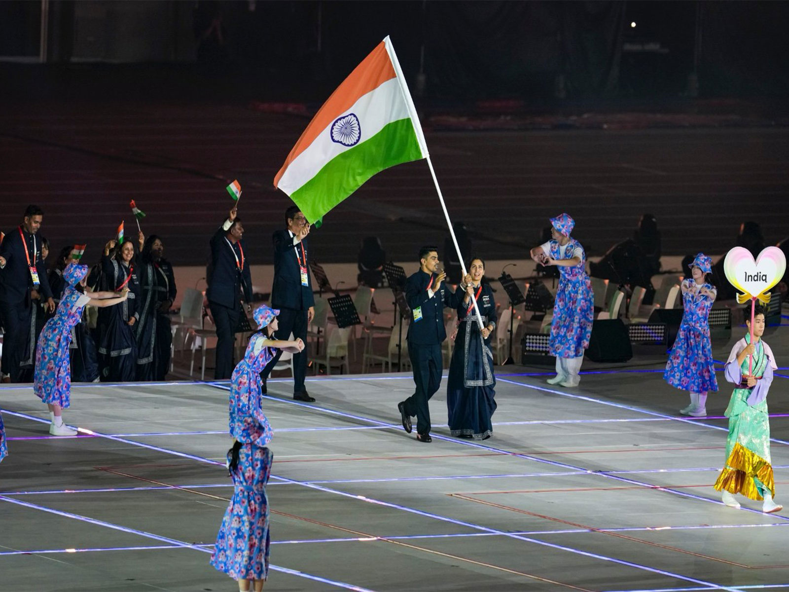 Indian contingent at Asian Games 2026 opening ceremony (Photo: X/@narendramodi)