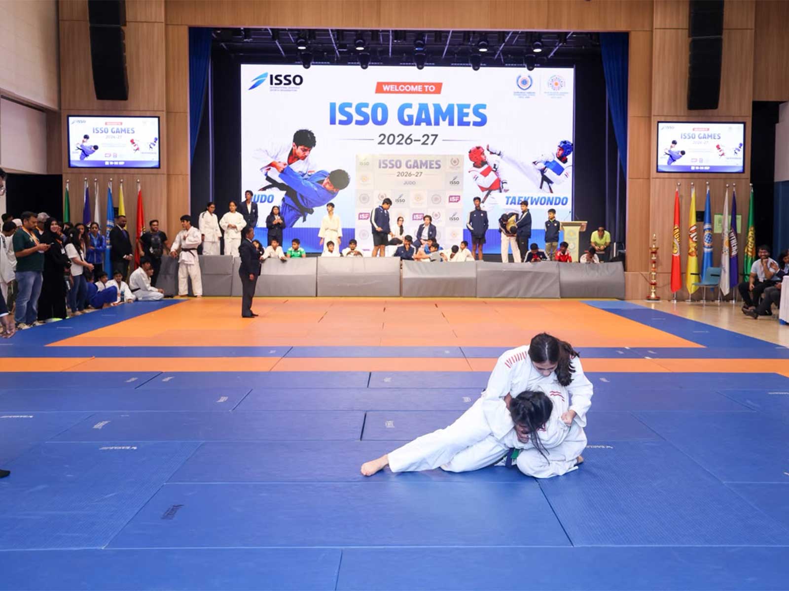 Judo players competing at the ISSO Football, Judo and Taekwondo Championships. (Photo: Reliance Foundation)